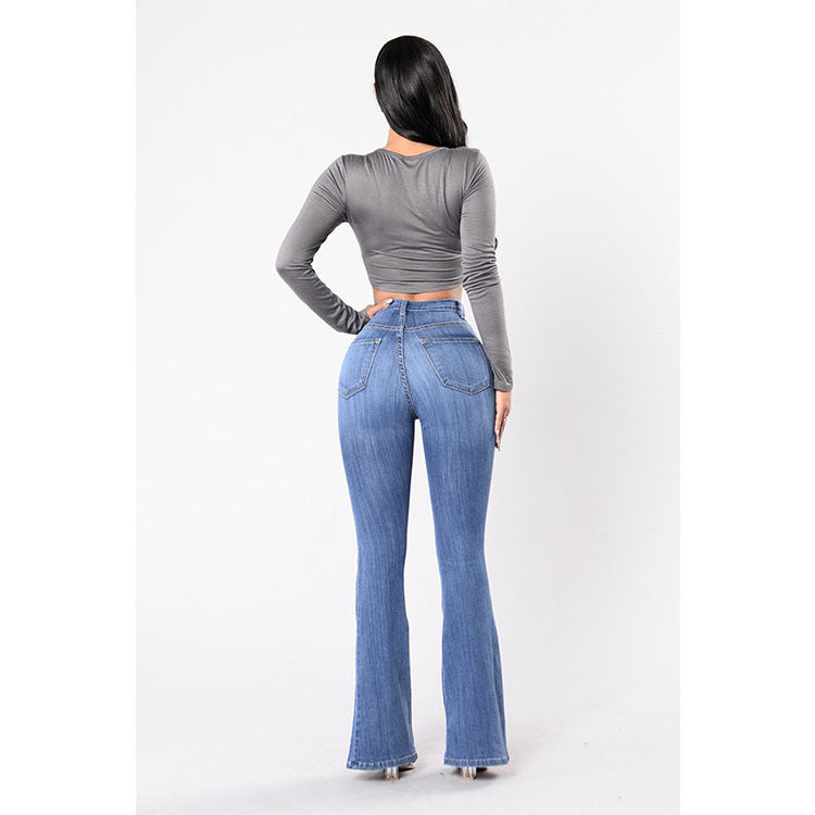 Jeans de Mujer High Waist – Wide Leg con Cintura Ajustada