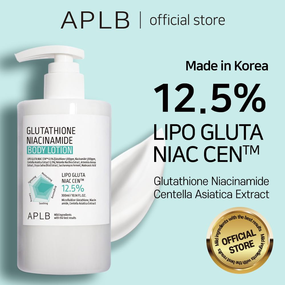 Loción Corporal Coreana APLB Glutatión + Niacinamida 12.5% | Hidratación Profunda, Revitalizante y Antimanchas