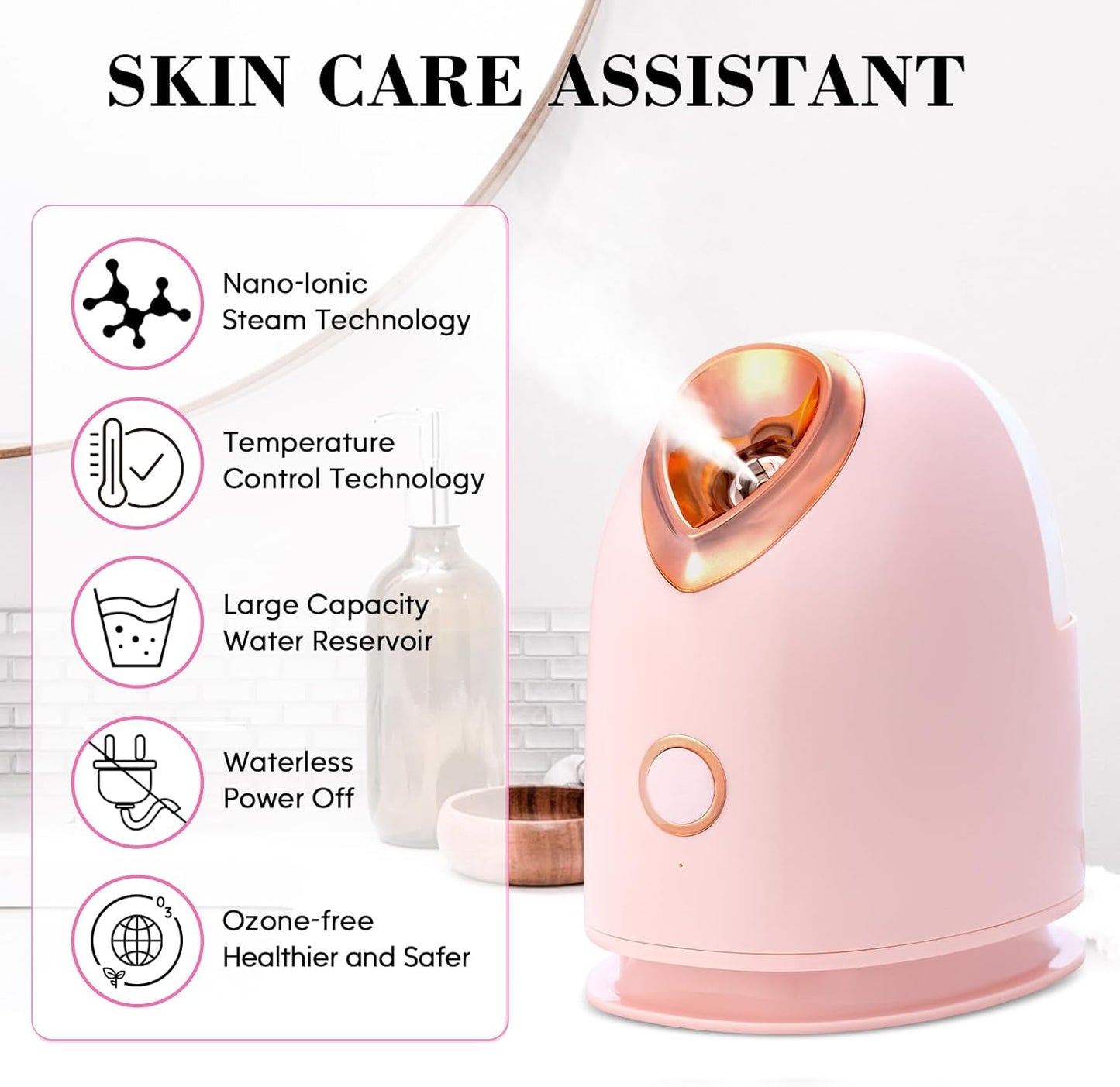 Vaporizador Facial Nanoiónico con Kit de Limpieza Profunda