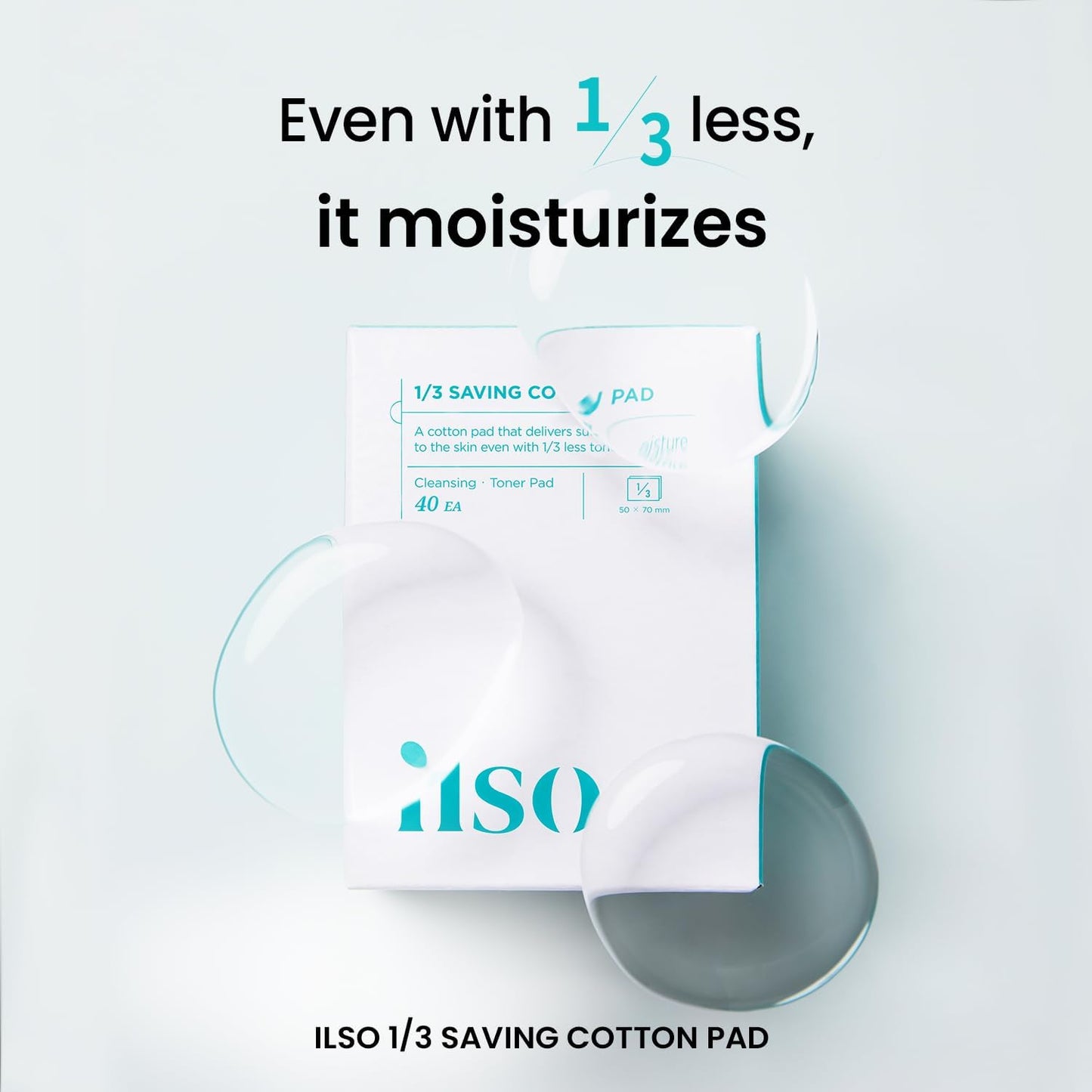 ILSO 1/3 Saving Cotton Pad – Almohadilla Ultrafina para Tónico (40 uds)