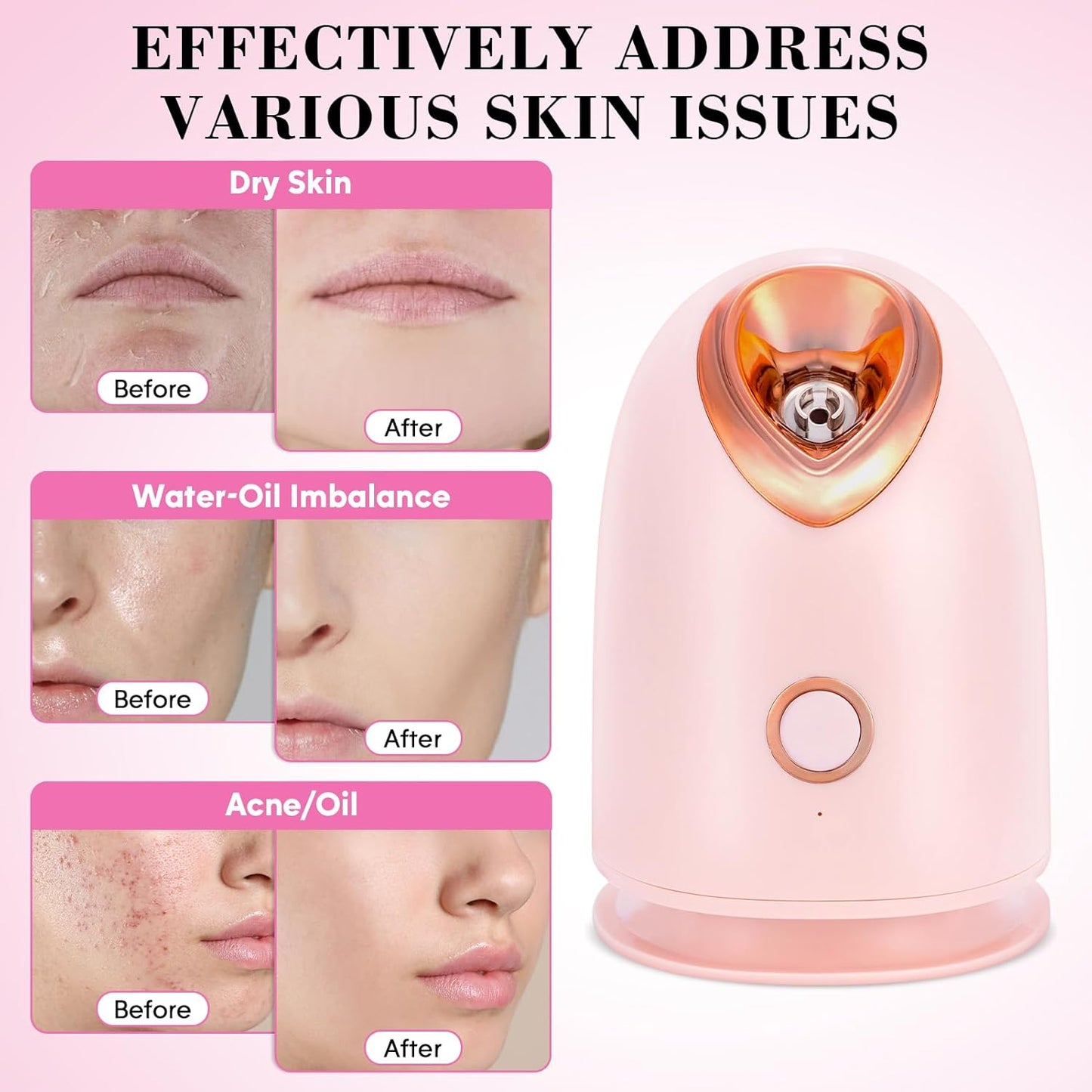 Vaporizador Facial Nanoiónico con Kit de Limpieza Profunda
