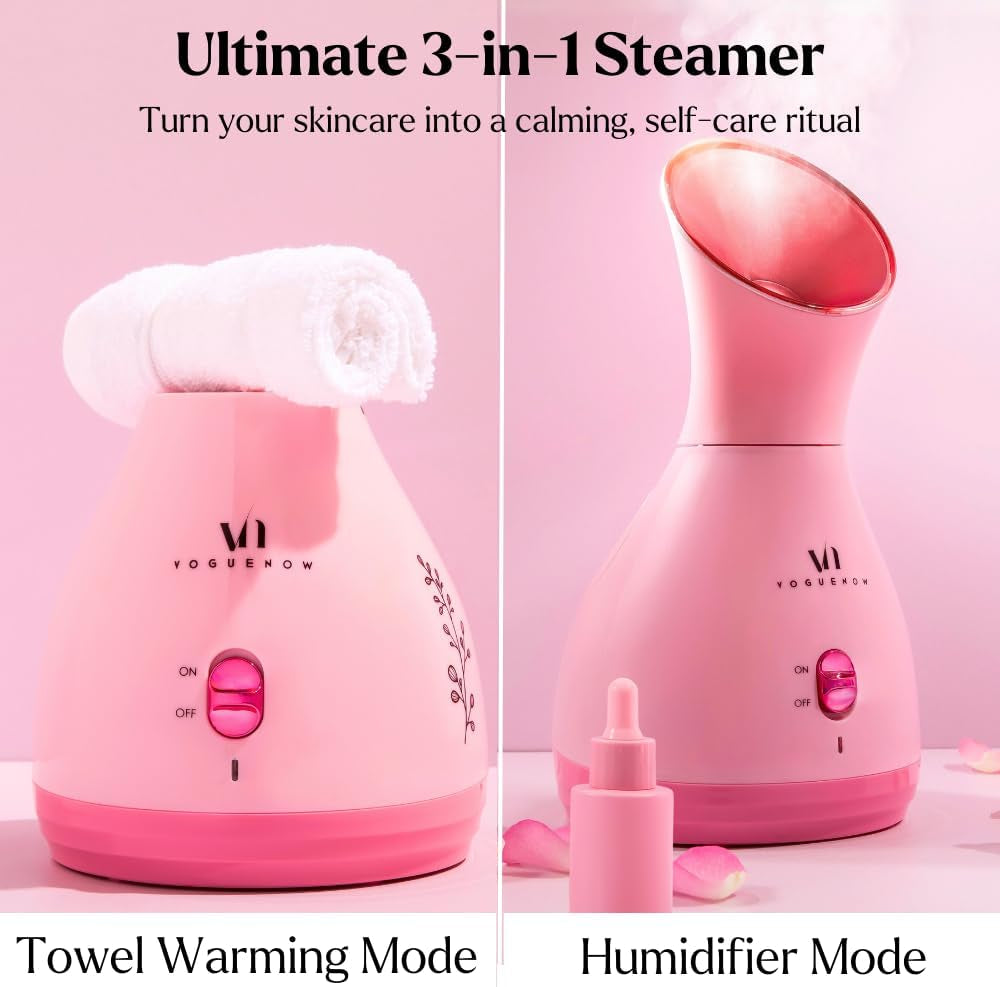 Kit de Vapor Facial 6 en 1 con Herramientas de Limpieza + Diadema Vaporizador Nano-Iónico para Spa en Casa