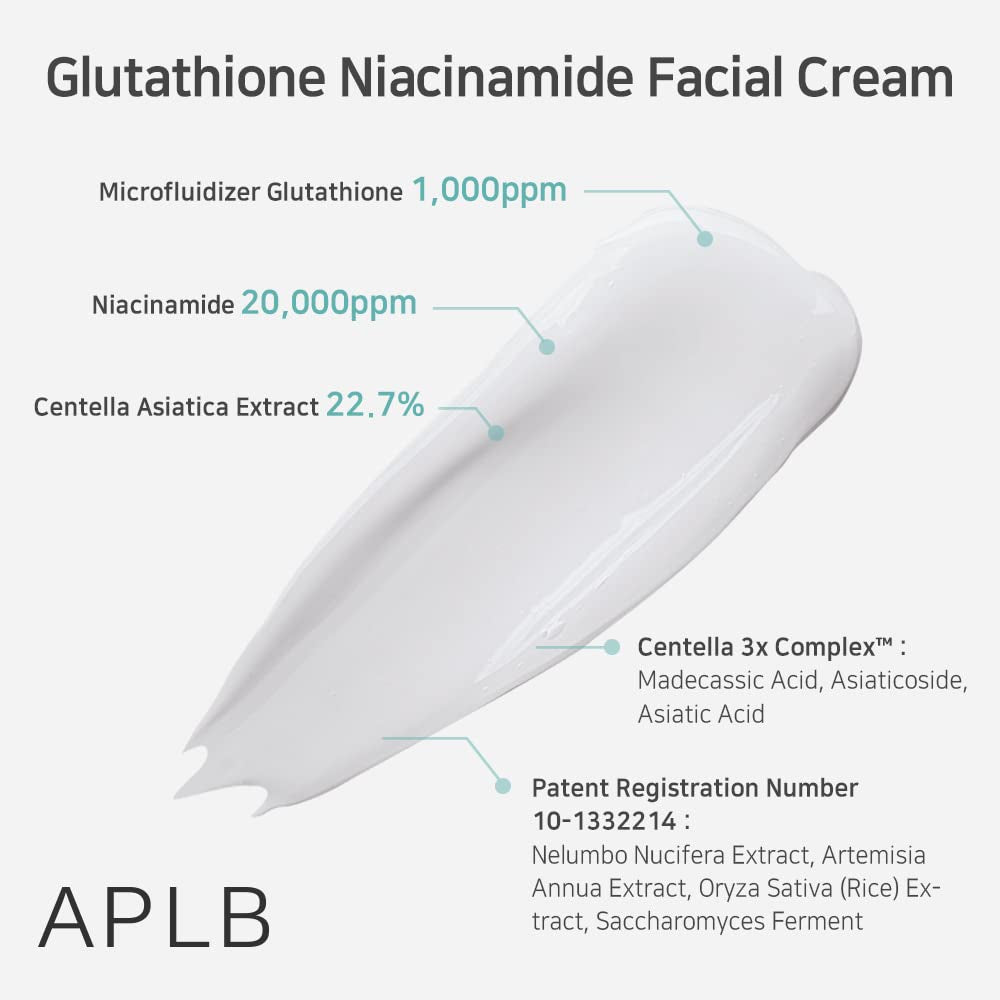 Crema Facial Coreana APLB LIPO GLUTA NIAC CEN™ 24.8% Glutatión + Niacinamida 24.8% | Hidratación profunda, Mejora textura, Centella asiática