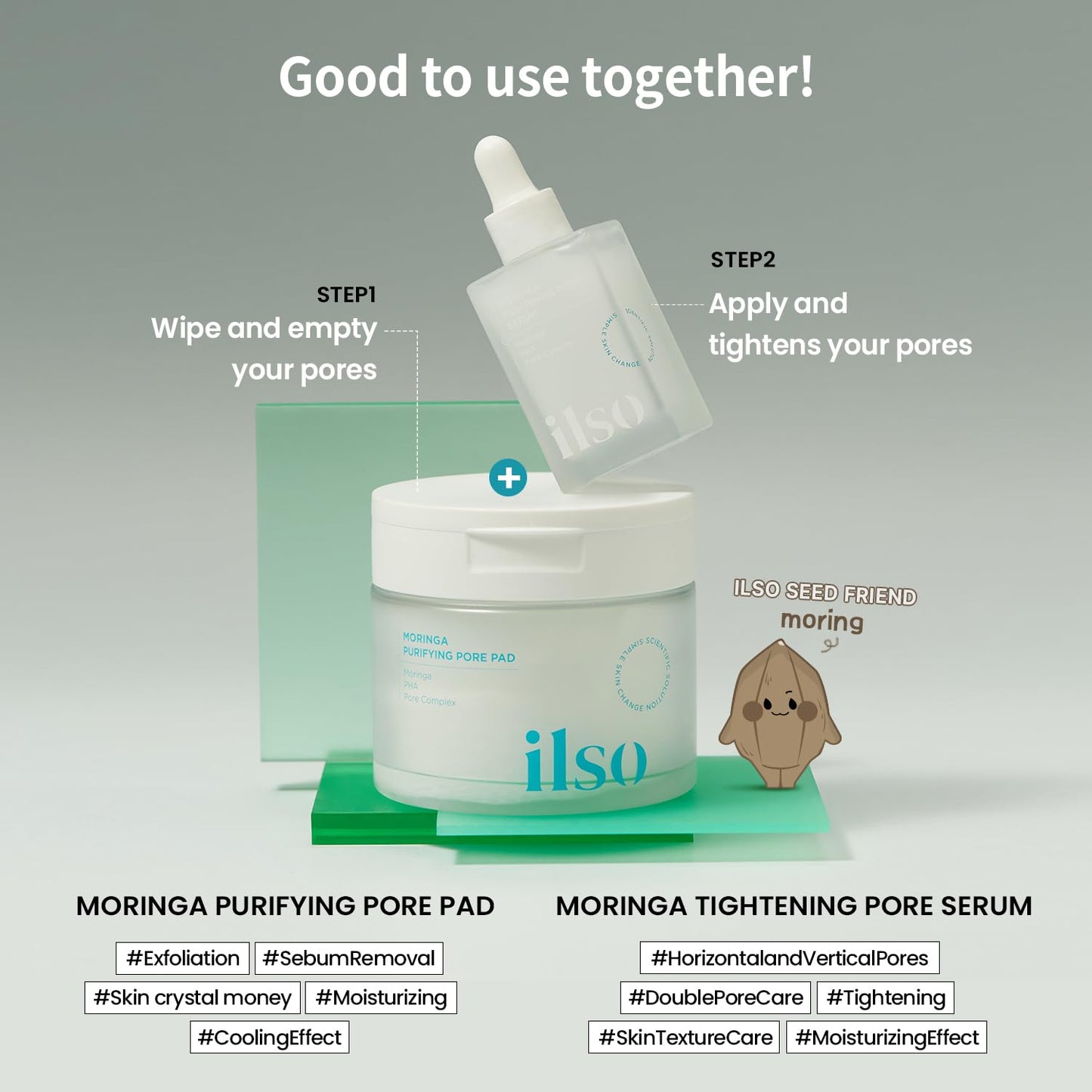 ILSO Almohadillas Purificantes de Poros (60 uds) – Moringa + PHA para piel lisa