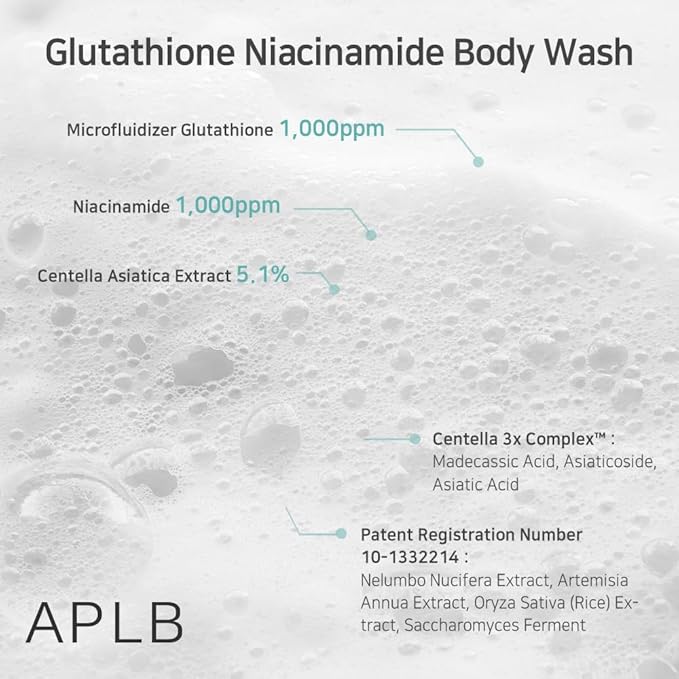 APLB Gel de baño cuidado de la piel Coreana con Niacinamida