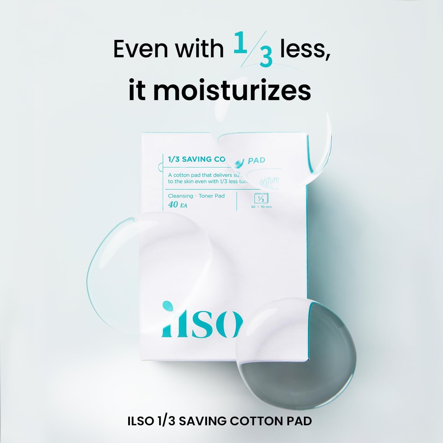ILSO 1/3 Saving Cotton Pad – Almohadilla Ultrafina para Tónico (40 uds)