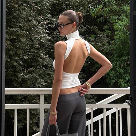 Top Elegante sin Mangas con Espalda Descubierta