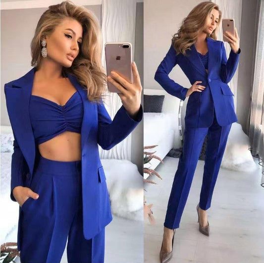 Traje Office Elegante de Dos Piezas – Blazer Slim Fit y Pantalón de Corte Completo