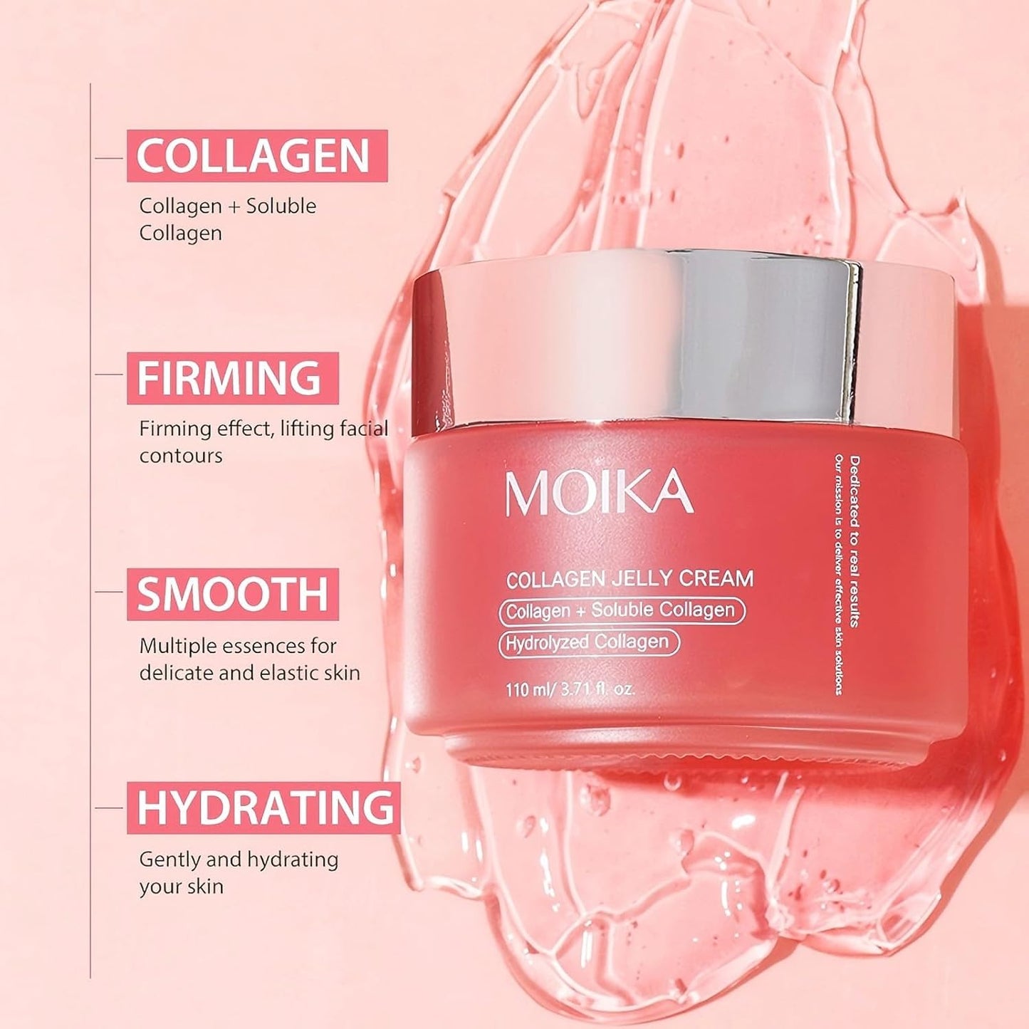 XUEYI  Collagen Jelly Cream – Hidratante en Gel con Colágeno Hidrolizado, Agua de Rosa y Niacinamida (110g)