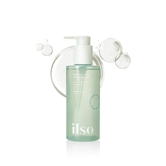 ILSO Natural Mild Cleansing Oil – Aceite limpiador suave anti sebo y puntos negros (200 ml / 6.8 fl oz)